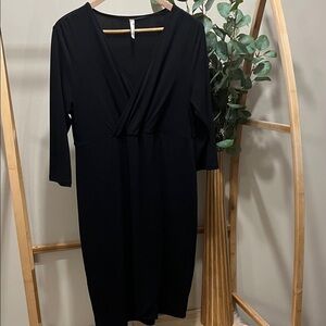 Thyme Maternity Black Faux Wrap Dress a215